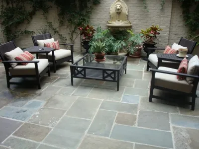 Flagstone "French Quarter" Courtyard by Artscape Land Design