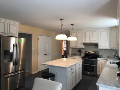 Snowy Traditional Kitchen Renovation with Pewter Glaze — Kitchen Remodeling project by Kitchen Solvers Of Oklahoma City
