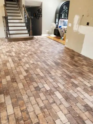 Tile flooring project: Over 2400 bricks! — Kitchen Remodeling project by Dewey Construction Inc.