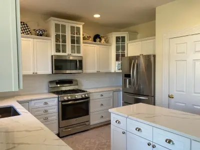 Glacier White Transitional Hybrid Kitchen Renovation — Kitchen Remodeling project by Kitchen Solvers Of Grayslake