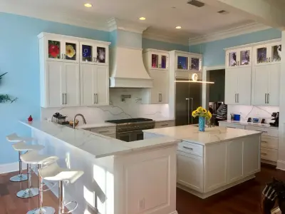 Snow-Colored Transitional Kitchen Renovation — Kitchen Remodeling project by Kitchen Solvers Of Charleston