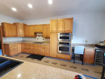 Satin White Shaker Door Transitional Kitchen Renovation — Kitchen Remodeling project by Kitchen Solvers Of Fort Lauderdale