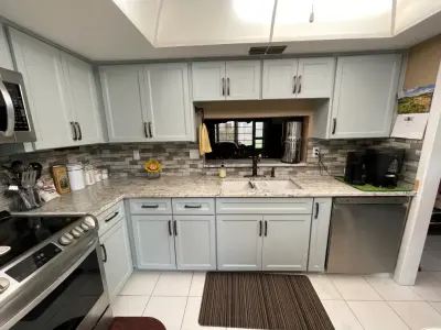Aloe Shaker Bevel Kitchen Remodel Transformation — Kitchen Remodeling project by Kitchen Solvers Of The Gulf Coast