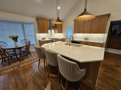 Sandstone Cabinet Transitional Kitchen Renovation — Kitchen Remodeling project by Kitchen Solvers Of Spring Hill