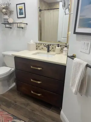 Dual Bathroom Vanity Renovations — Kitchen Remodeling project by Kitchen Solvers Of The Gulf Coast