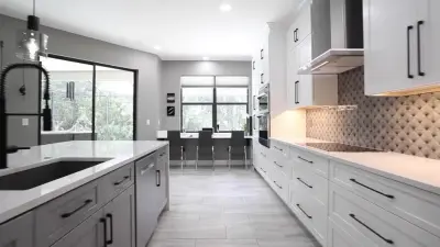 Open Concept Kitchen on Waterfall Island — Kitchen Remodeling project by CMK Construction
