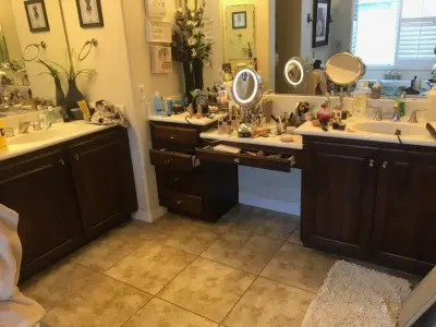 Grey and White Bathroom Renovation — Kitchen Remodeling project by Amos Tile LV