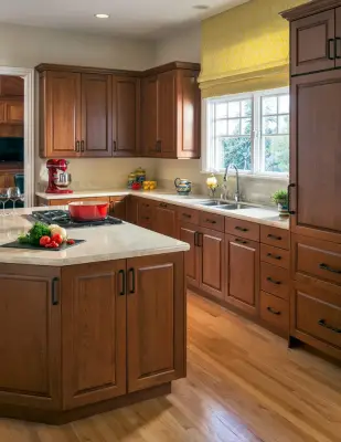 Cherry Kitchen Renovation in Oakland with a Transitional Style — Kitchen Remodeling project by Custom Kitchens By John Wilkins, Inc.