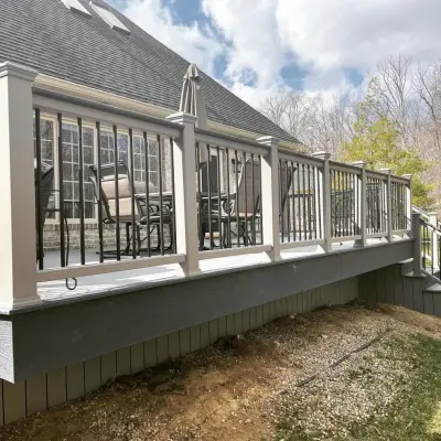 Dual-Tone Cantilevered Trex Deck by Homanvestments LLC & Extreme Custom Construction