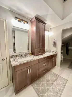 Renovation of the master bathroom at Andy's property by Jvb Contractors LLC