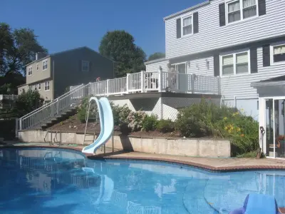 Upper Level Stairs and Deck — Home Renovation & Remodeling Services project by J. Neville Construction