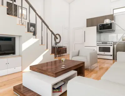 Distinctive 600 SQFT Two-Story Tiny House with Rooftop Deck by Small House Solutions