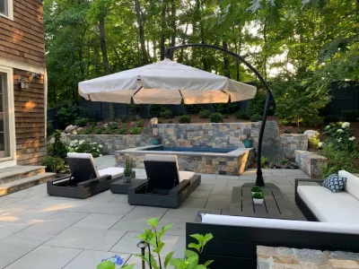 Lexington, MA Plunge pool with Waterfall by Sallie Hill Design, Landscape Architect