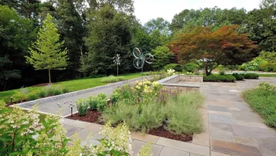 Concord, MA - Rear Patio and Bocce court Design — Landscape Design project by Sallie Hill Design, Landscape Architect in Concord