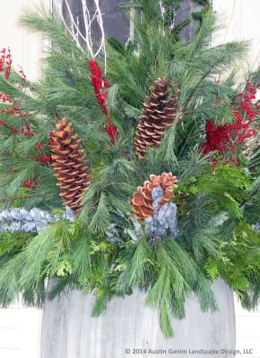 Seasonal Winter Decor & Containers - Fairfield County by Austin Ganim Landscape Design, LLC