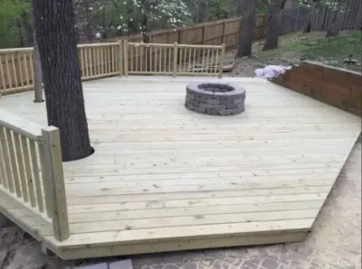 Personalized Patio with Fire Feature — Home Renovation & Remodeling Services project by ACE Handyman Services NW Arkansas