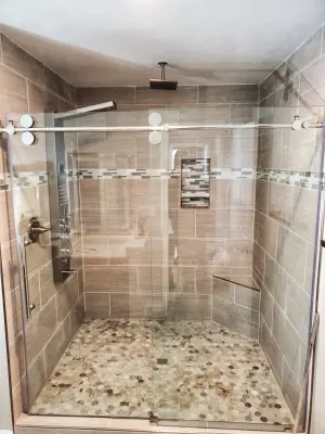 personalized tile shower — Home Renovation & Remodeling Services project by Lavish Builders