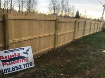 Outdoor Timber Fence — Home Renovation & Remodeling Services project by Ayala Painting, LLC