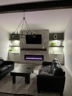 From Simple Builder to Master Makeover - Living Room by Mather Construction LLC