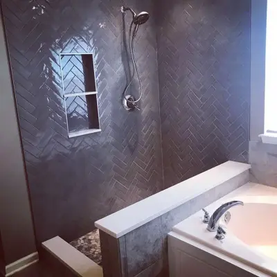 Gray Restroom — Home Renovation & Remodeling Services project by Homanvestments LLC & Extreme Custom Construction
