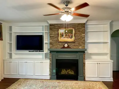Bespoke Shelving Unit for Living Room by TG Construction & Design, Inc.
