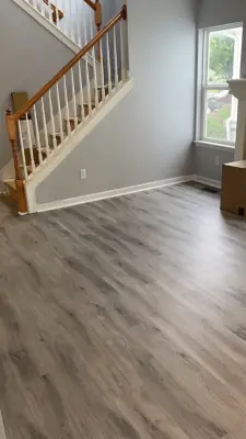 Stairs with vinyl plank and carpet — Home Renovation & Remodeling Services project by JCB Interiors LLC