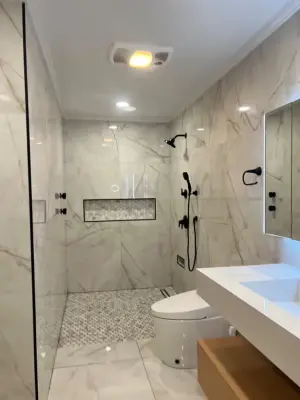 Master Bath Renovation with Infrared Sauna — Home Renovation & Remodeling Services project by Am Home Improvements