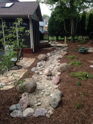 Dry Creek Bed — Landscape Design project by Avant Gardening & Landscaping Inc in Madison