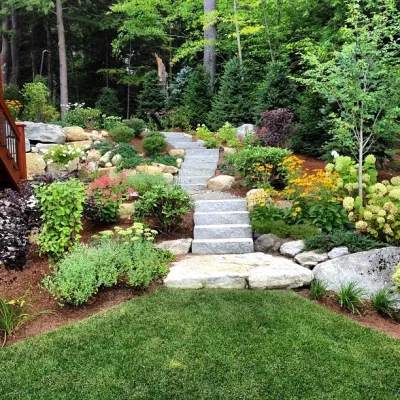 Lakeside Retreat: Lake Winnipesaukee — Landscape Design project by Stephens Landscaping Professionals, LLC in Moultonborough