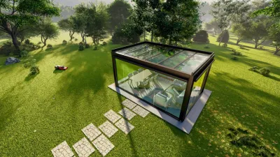 Retractable Roof glass with sding — Landscape Design project by Awning For Patio