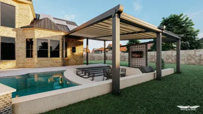 Awning for patio - Landscape Design in Houston, TX