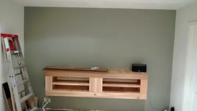contemporary farmhouse wall shelf centerpiece — Home Renovation & Remodeling Services project by Home Source