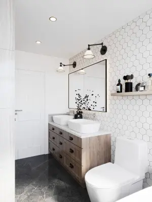 Tailored Master Bathroom - Palo Alto — Home Renovation & Remodeling Services project by HomeTech Construction & Design