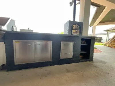 Bespoke Outdoor Pizza Cooking Area — Home Renovation & Remodeling Services project by Amoraz Custom Builders, LLC
