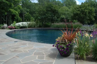 Oval Pool — Landscape Design project by Back To Nature Home & Garden