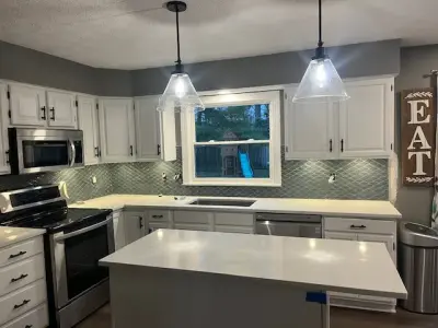 Dining Area and Kitchen with Coffee Station — Home Renovation & Remodeling Services project by KJ's Construction & Handyman Service, LLC