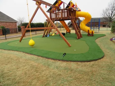 Backyard Playgrounds / Golf — Landscape Design project by SYNLawn Oklahoma