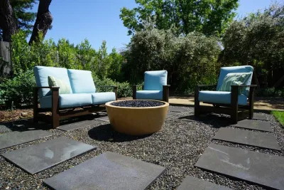 Backyard Remodel with Fire Pit and Bocce Court by T.H.Norton Landscape Architecture, Inc.