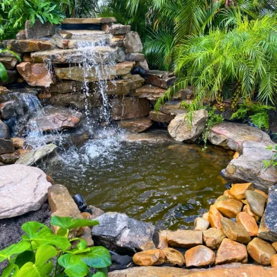 Backyard Waterfall — Landscape Design project by Terranova Landscapes & Designs Inc.