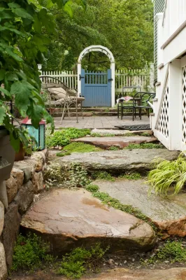 Side Yard Patio in Needham, MA — Landscape Design project by Terrascapes Landscape Design in Needham