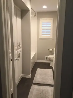 Transitional Kids' Bathroom in a Farmhouse Style by Stringer Construction & Design