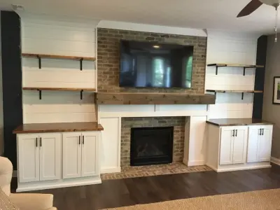 Fireplace Wall Makeover: Before and After Images — Home Renovation & Remodeling Services project by DMR Construction