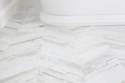 Bright White Main Bathroom by Owners Choice Construction