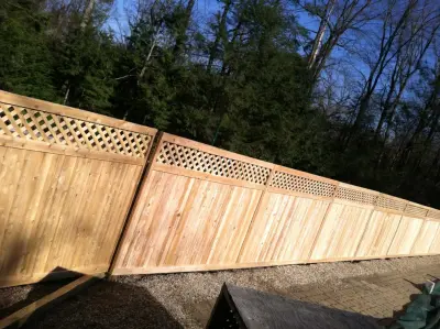 Avon, Framed 6' Solid Cedar Tongue and Groove with Lattice Top by Hartford Fence Company