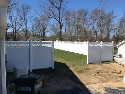 6’ Illusions Brand White Vinyl with Diagonal Lattice Topper by All American Fence Company
