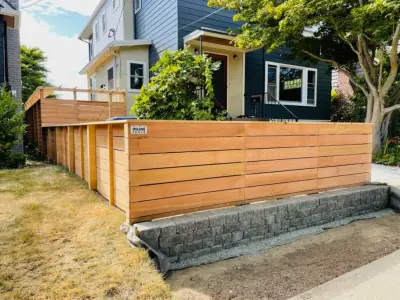 Cedar Horizontal Fence with Clarity by Cool Cat Fence