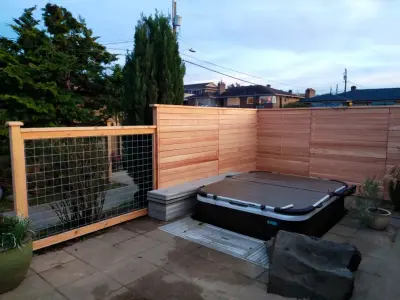 Horizontal Clear Cedar Fence — Fence Installation project by Cool Cat Fence