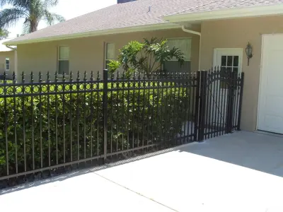 Five-Foot Black Wrought Iron Barrier — Fence Installation project by AJ Fence MFG, INC
