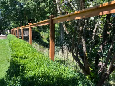 6-Foot Black Hog Wire Fence — Fence Installation project by MyFence.com