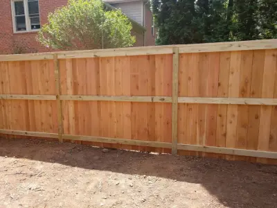6ft Cedar Picket Fence with Flush Top Cap and Trim by A-1 Fence & Deck Company